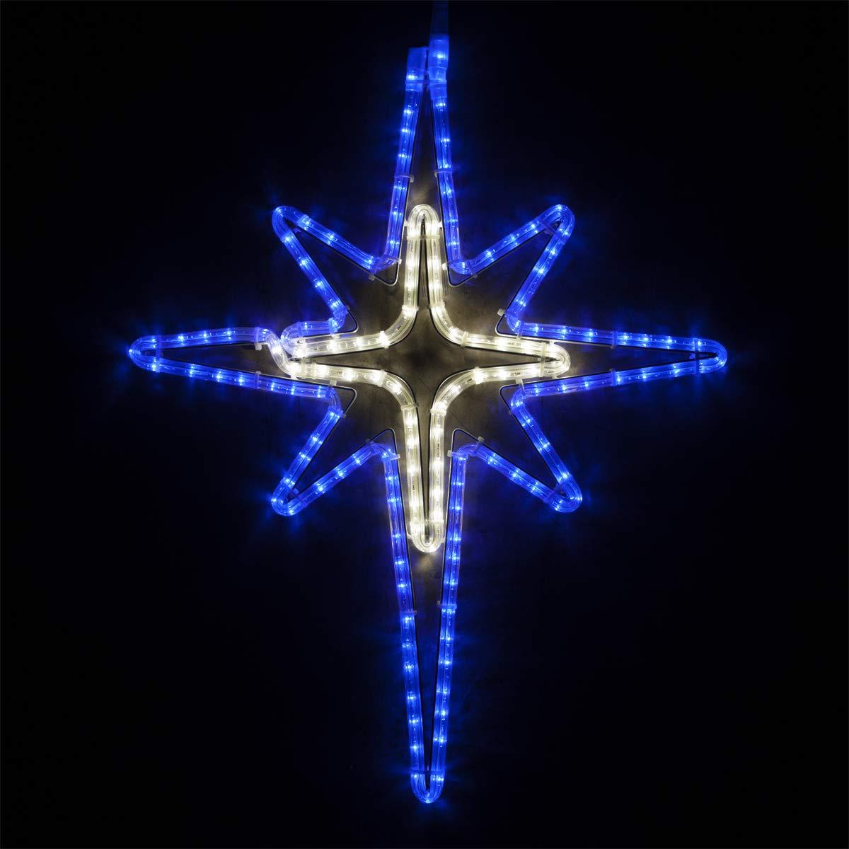 28" Blue and Cool White LED Bethlehem Star Rope Light