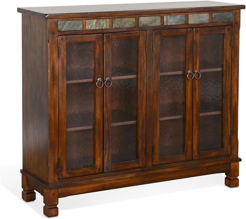 Sunny Designs Sedona 42" Adjustable Shelf Wood Bookcase in Rustic Oak