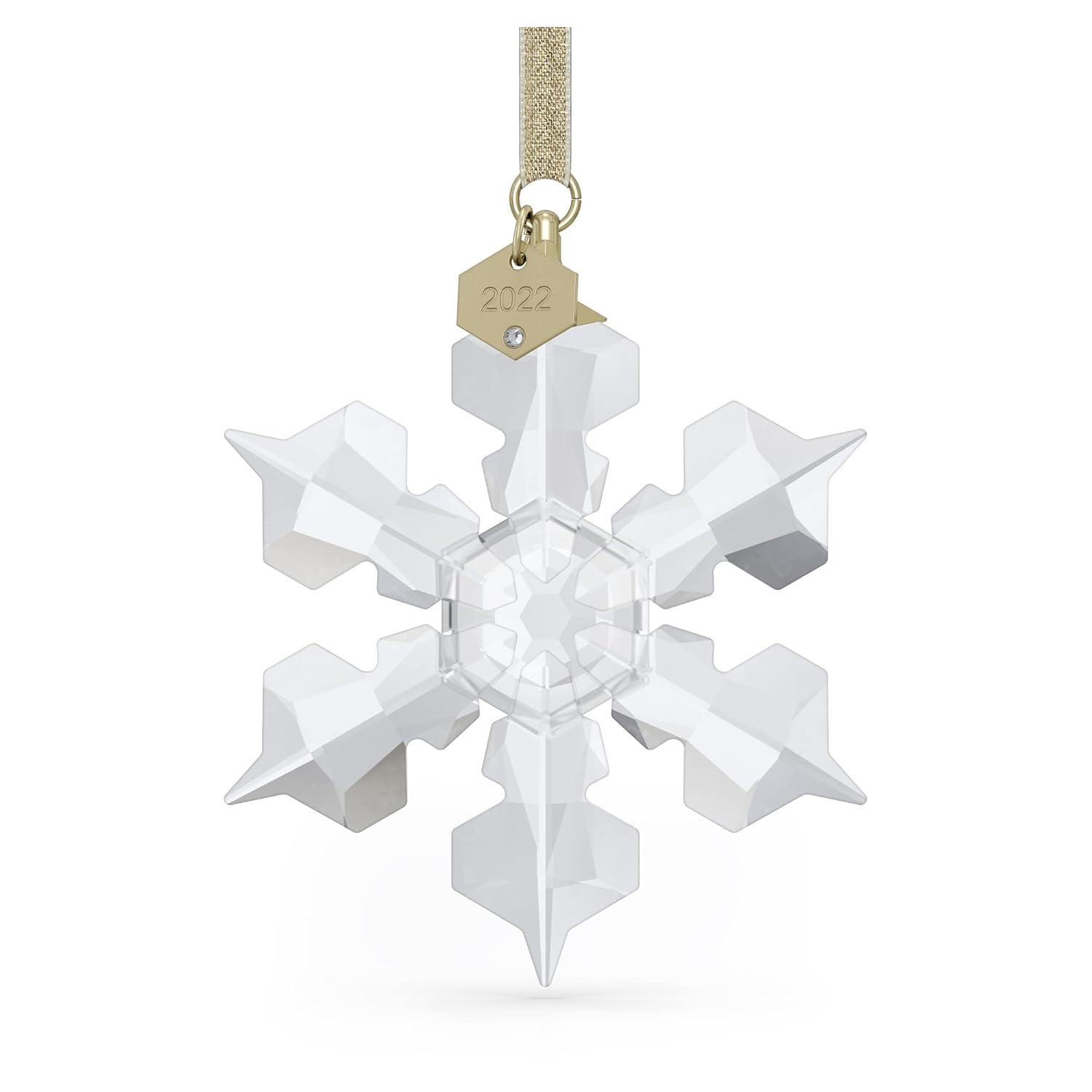 2022 Annual Edition Crystal Snowflake Ornament with Gold Accents