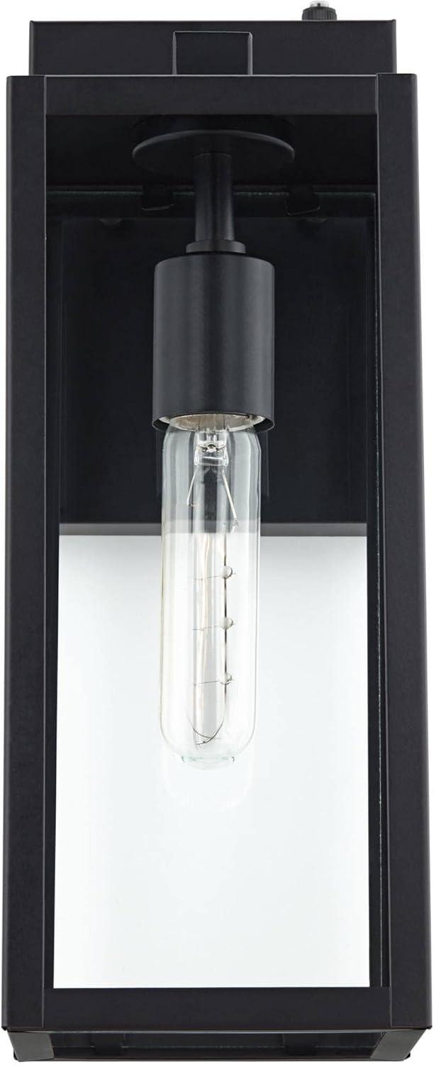 John Timberland Titan Modern Outdoor Wall Light Fixture Mystic Black Dusk to Dawn 14" Clear Glass for Post Exterior Barn Deck House Porch Yard Patio