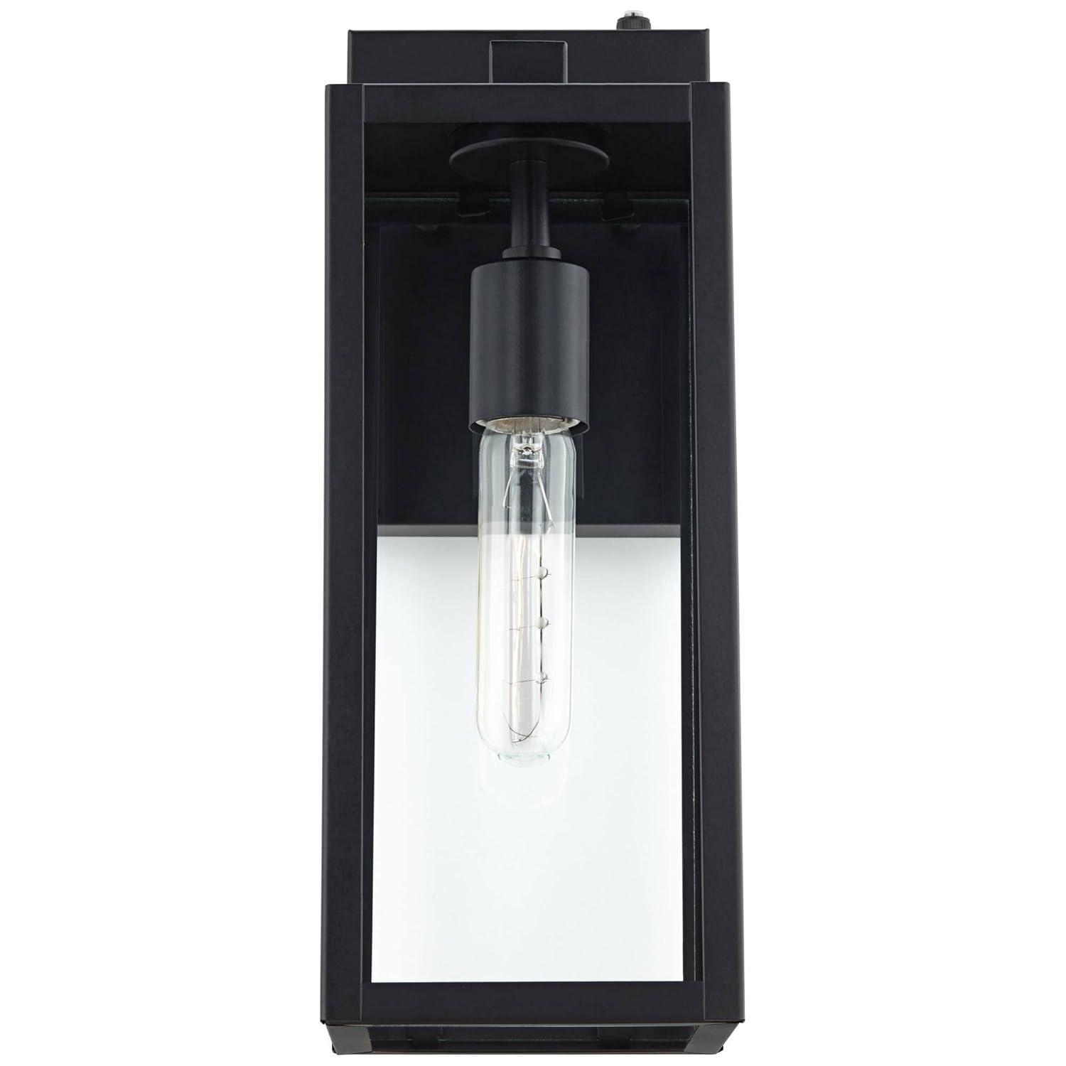 John Timberland Titan Modern Outdoor Wall Light Fixture Mystic Black Dusk to Dawn 14" Clear Glass for Post Exterior Barn Deck House Porch Yard Patio