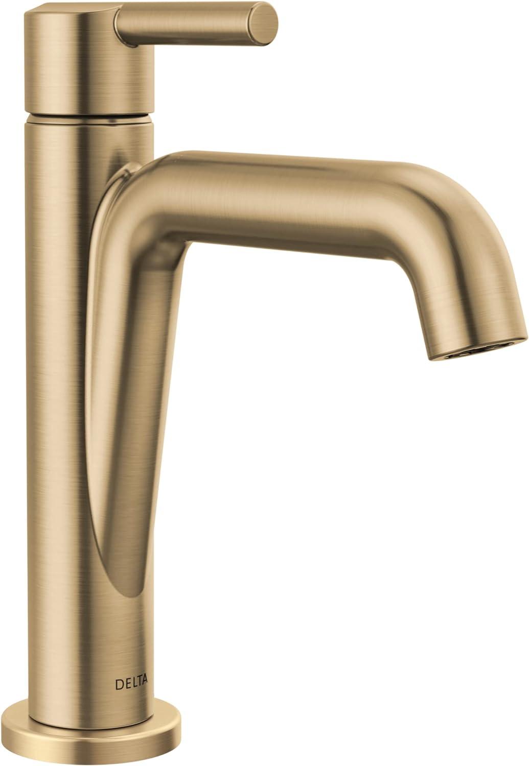 Nicoli Champagne Bronze Single Hole Transitional Bathroom Faucet