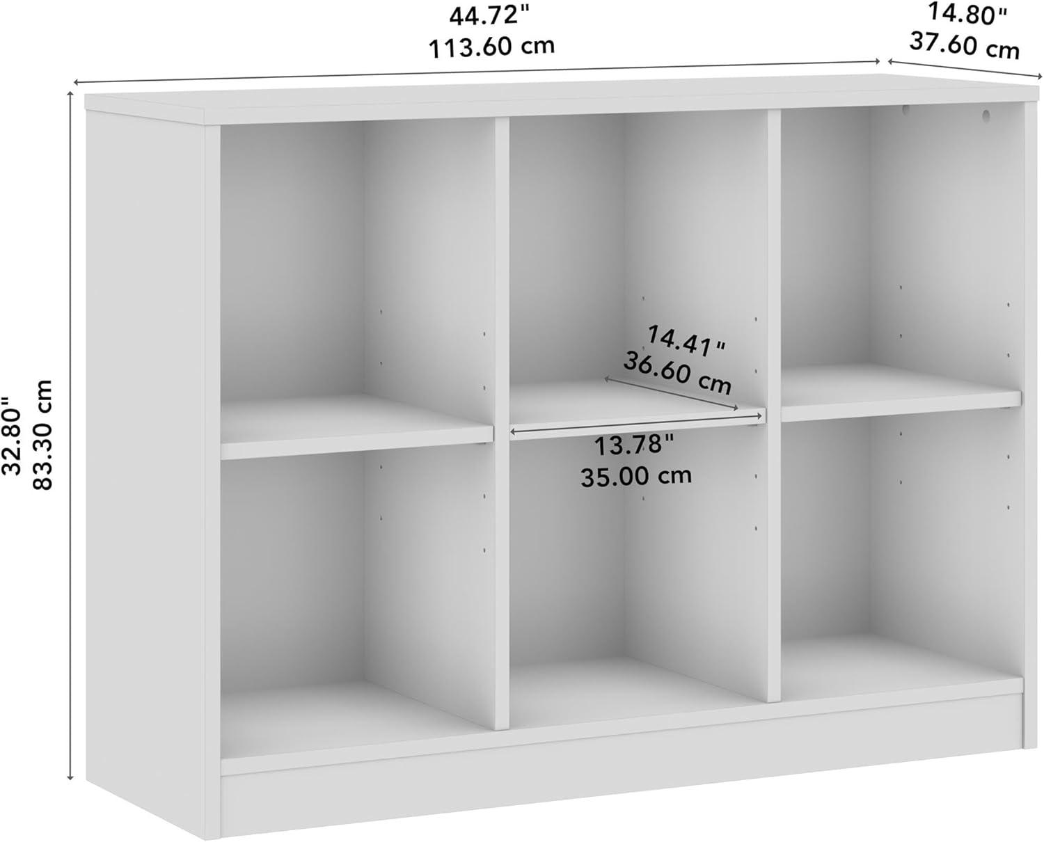 Universal 6 Cube Organizer Storage Shelf in White - Engineered Wood