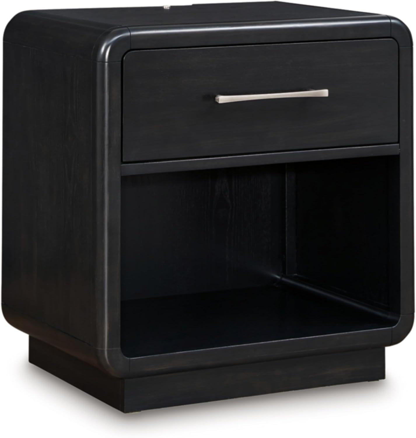 Signature Design by Ashley Rowanbeck Nightstand with LED Nightlight, Black