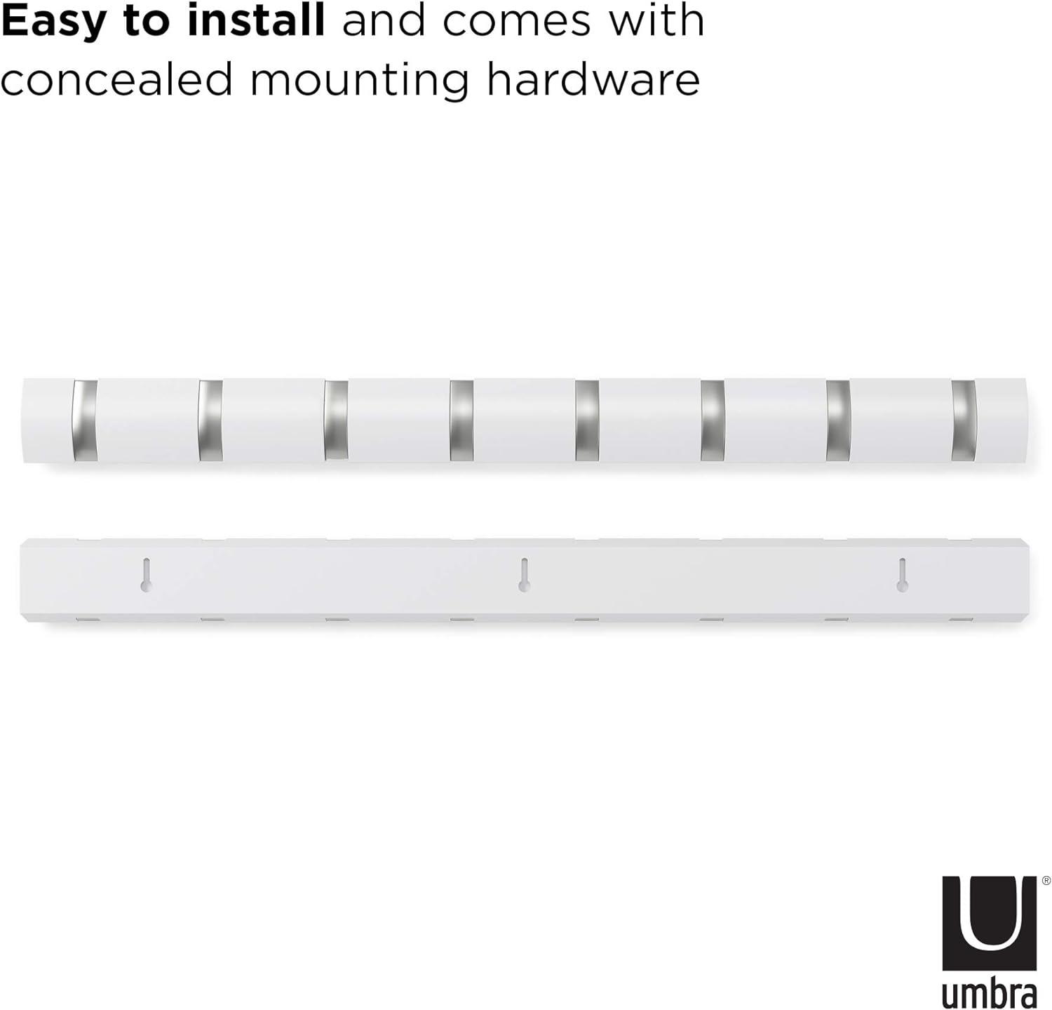 Umbra Flip 8 Sleek White Hardwood Wall Hook