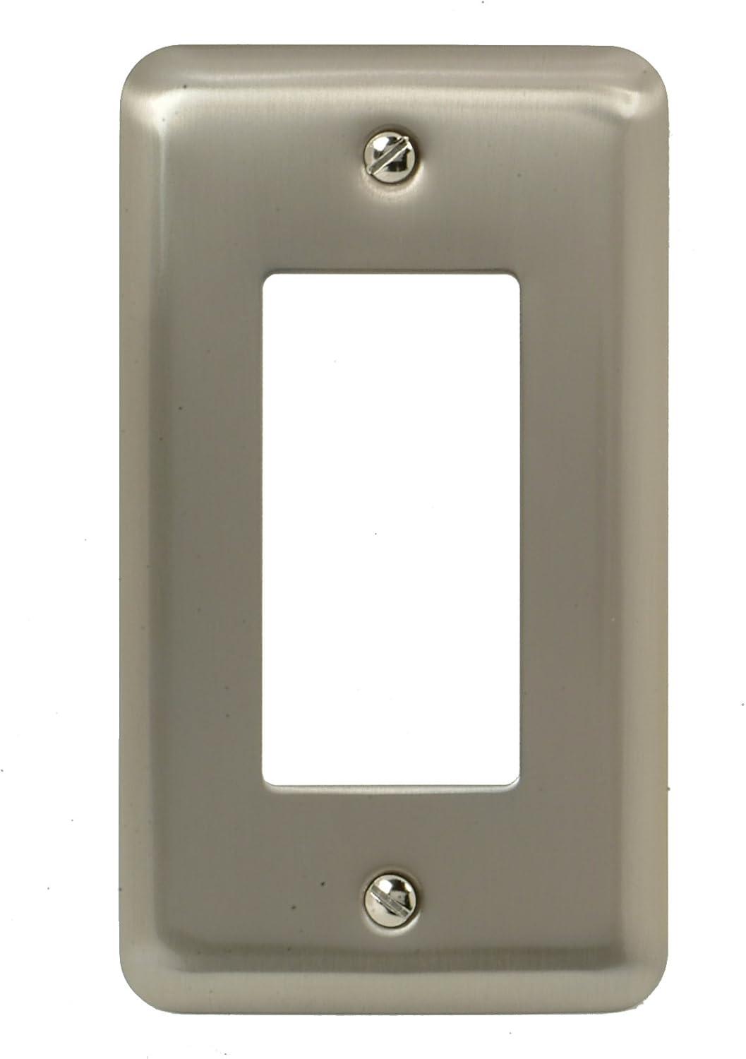 Brushed Nickel Steel Single Rocker Wallplate