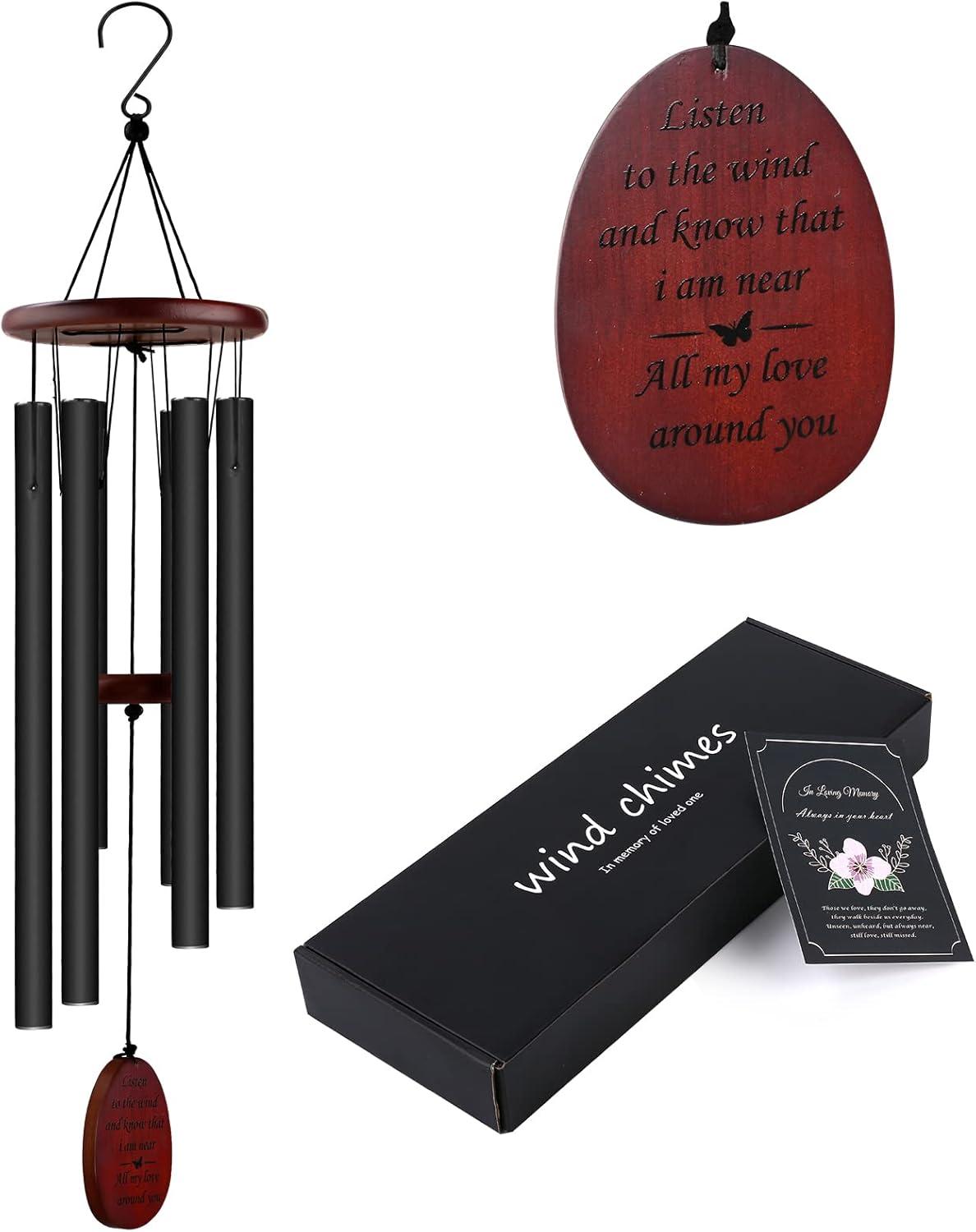Sympathy Gifts for Loss of Loved One 32" Memorial Wind Chimes for Loss of Loved One Bereavement Condolence Gifts Sympathy Windchimes Memory Wind Chime with Memorial Card
