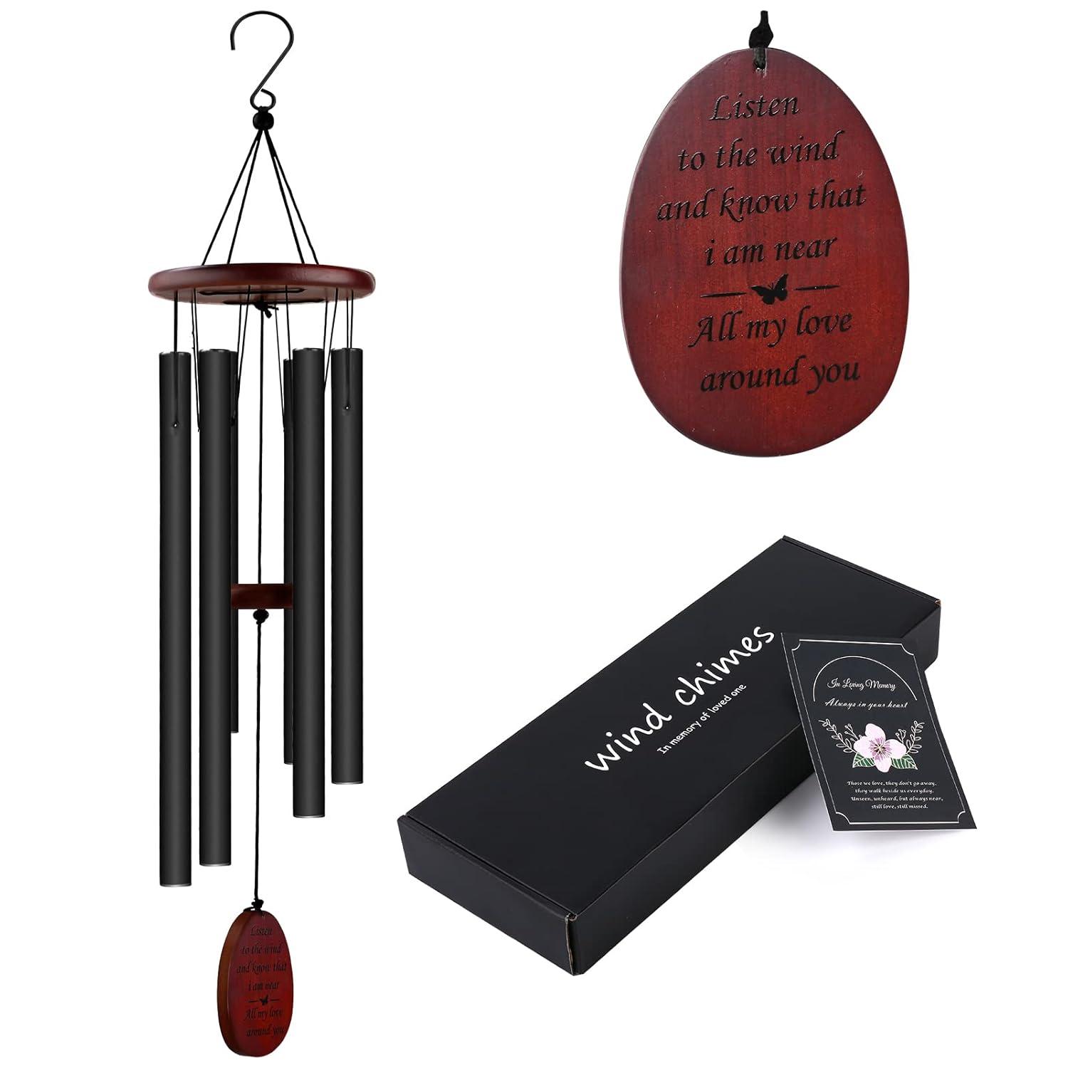 Sympathy Gifts for Loss of Loved One 32" Memorial Wind Chimes for Loss of Loved One Bereavement Condolence Gifts Sympathy Windchimes Memory Wind Chime with Memorial Card
