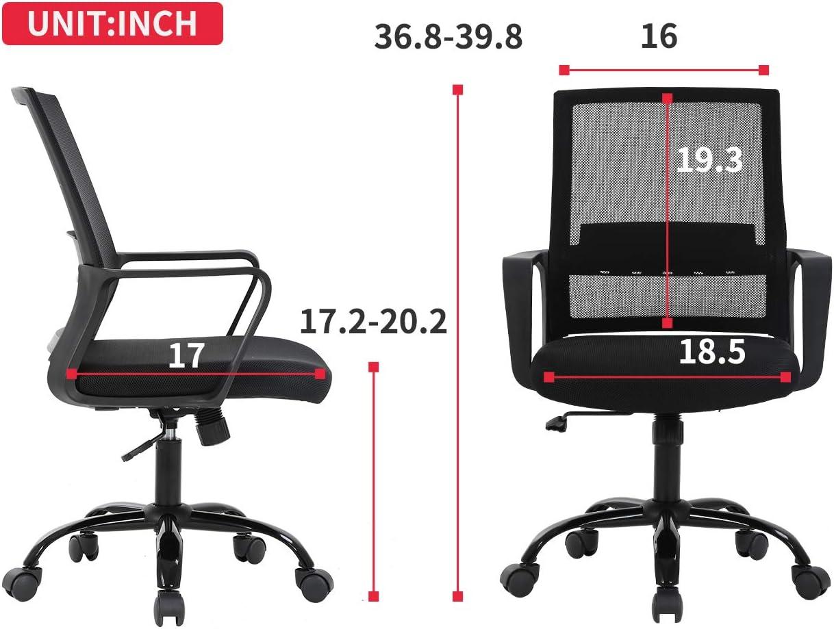 BestMassage Office Chair Mesh Computer Chair Task Chair with Lumbar Support & 360° Swivel Home Office Swivel Chair Modern Desk Chair