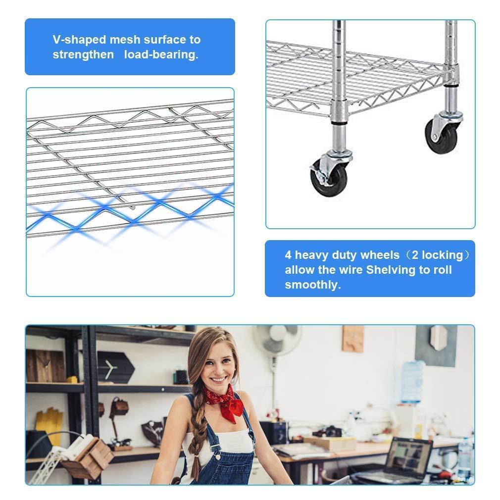 WFX Utility™ SafeRacks 6 Tiered Storage Shelves w/Heavy Duty Steel Wire Shelving Unit, Silver