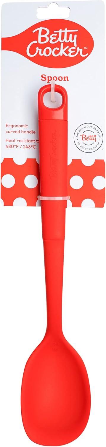 Betty Crocker Silicone 13 Inch Spoon, Red