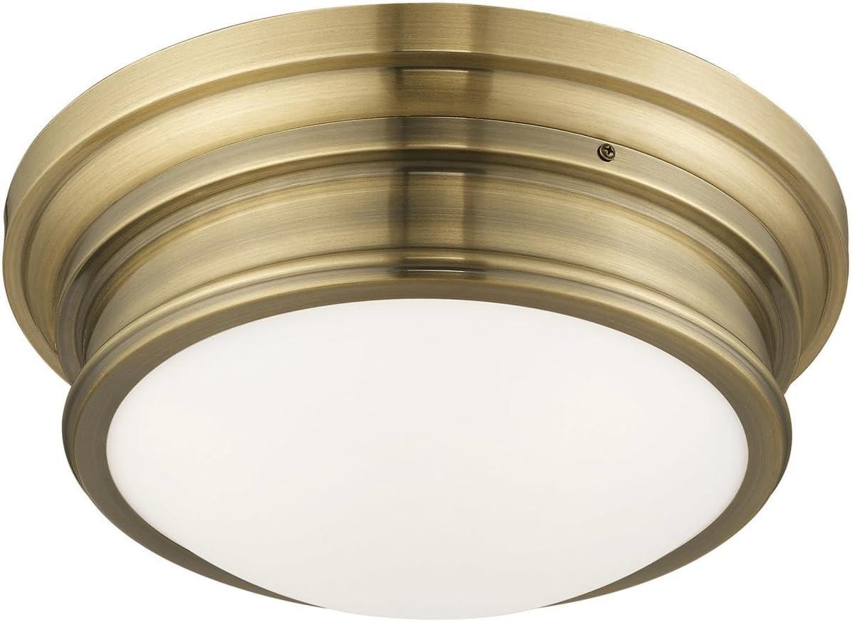 Livex Lighting Astor 3 - Light Flush Mount in  Antique Brass