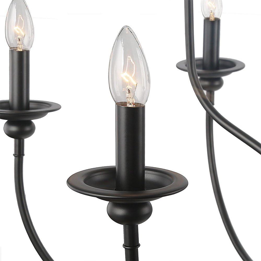 Elegant Black 9-Light 2-Tier Candle Chandelier