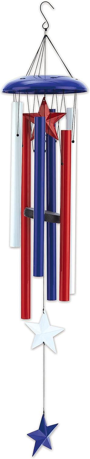 36" Patriotic Red, White, and Blue Metal Wind Chime