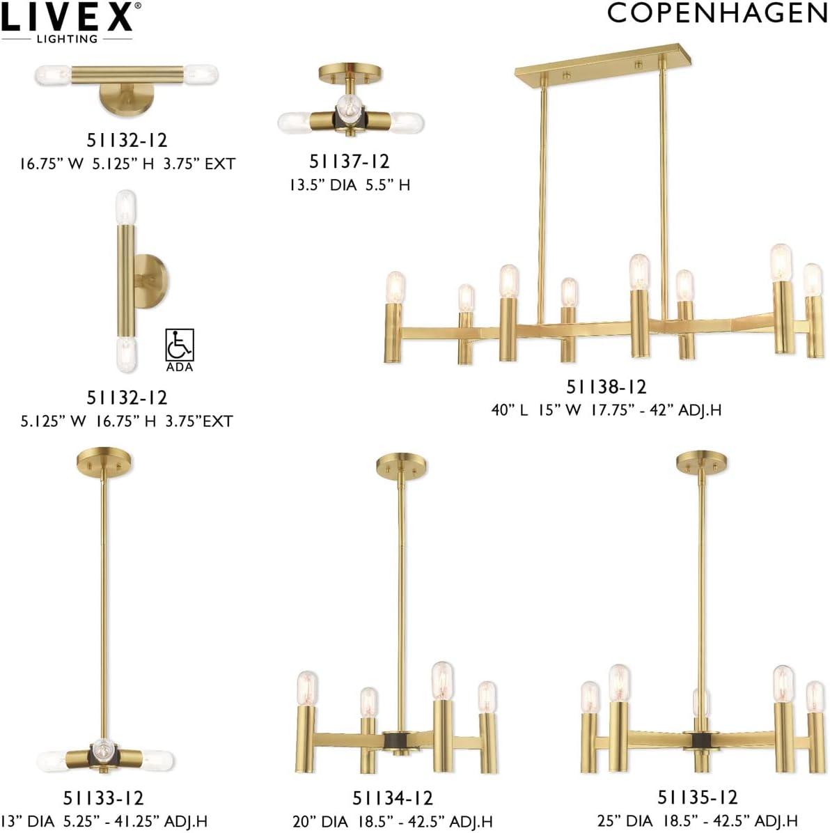 Livex Lighting Copenhagen 3 - Light Chandelier in  Satin Brass