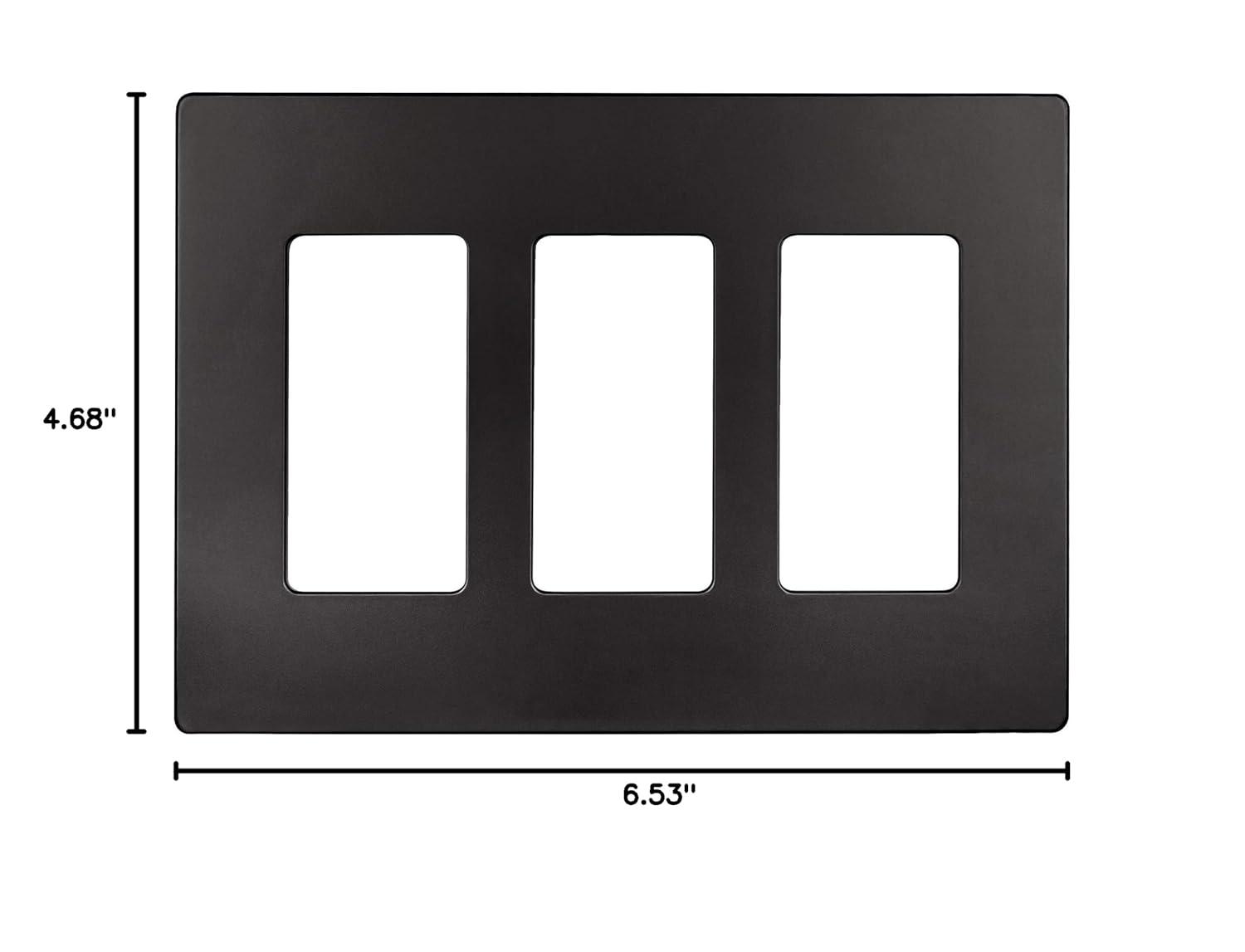 Dark Bronze 3-Gang Screwless Decorator Wall Plate