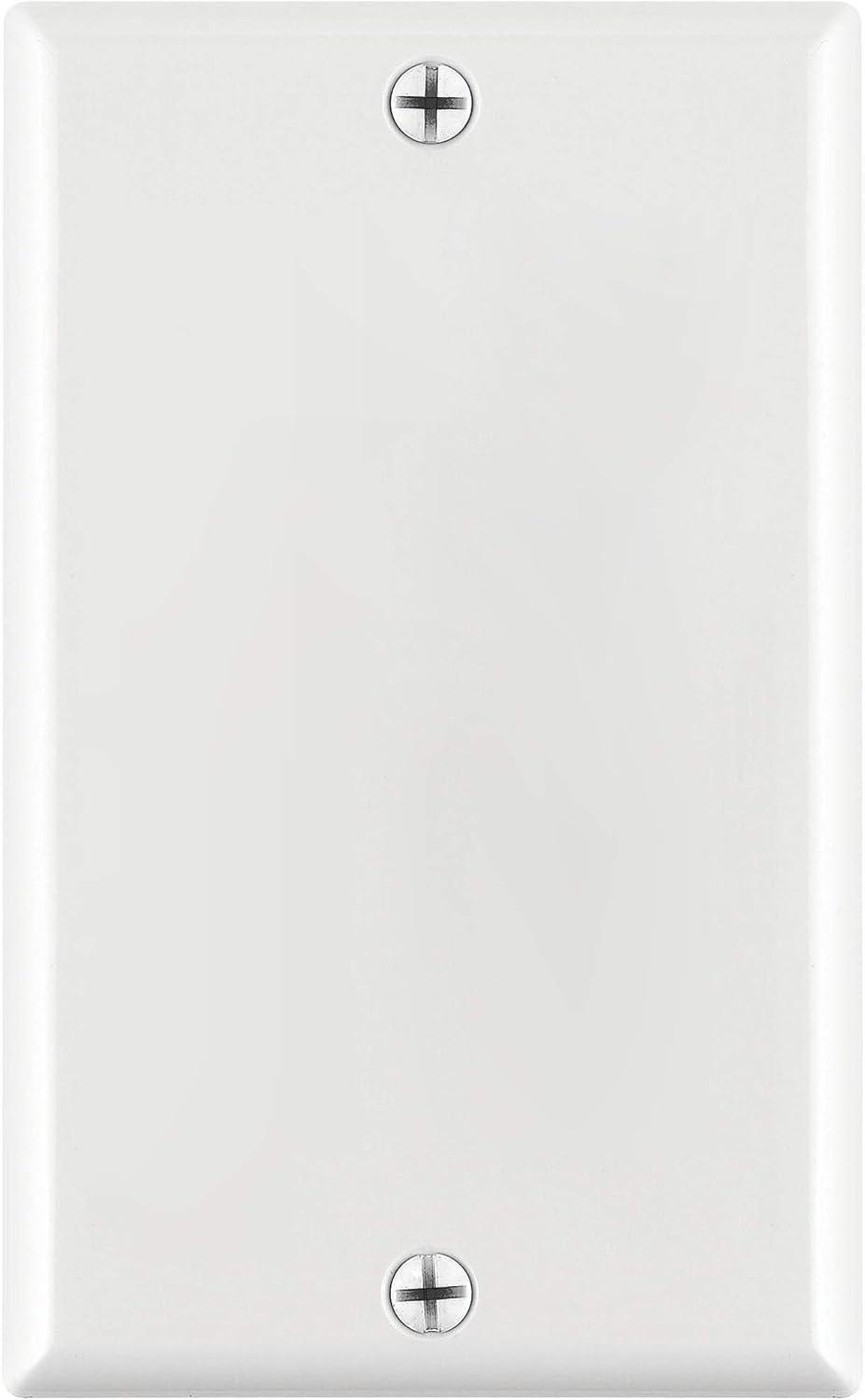 Cmple - [10 PACK] White Standard 1-Gang Blank Wall Plate, Standard Size, Polycarbonate Thermoplastic Panel GFCI Electrical Wall Plate Single-Gang Cover