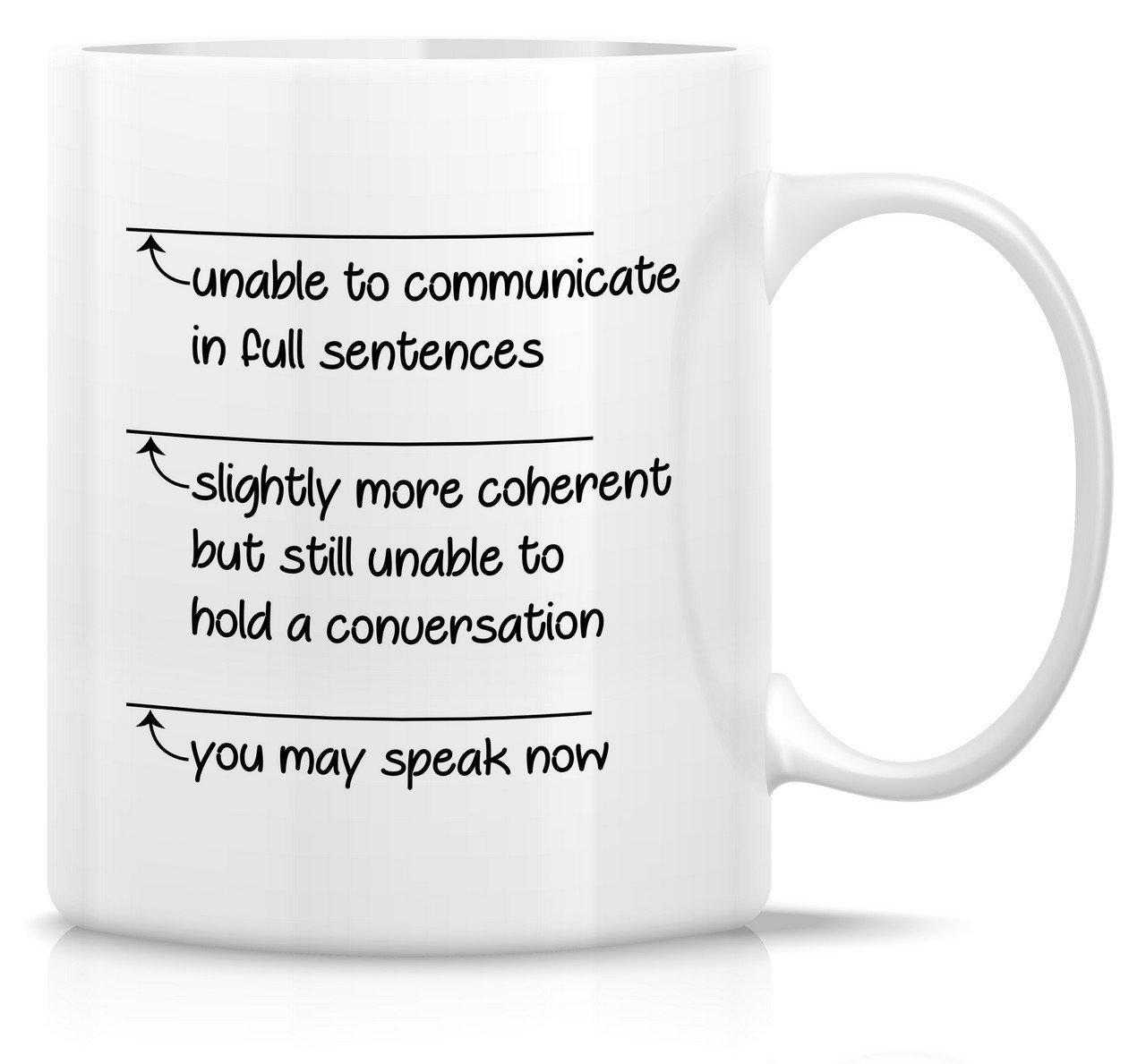 Aviento You May Speak Now 11 Ounces Ultra White Ceramic Funny Coffee Mug