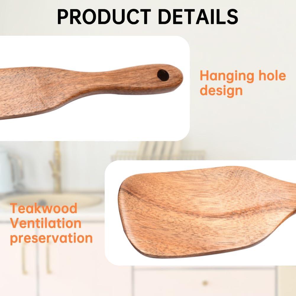 Wooden Kitchen Utensils Set of 2, Wooden Utensils for Cooking, stirring, Mixing, Serving