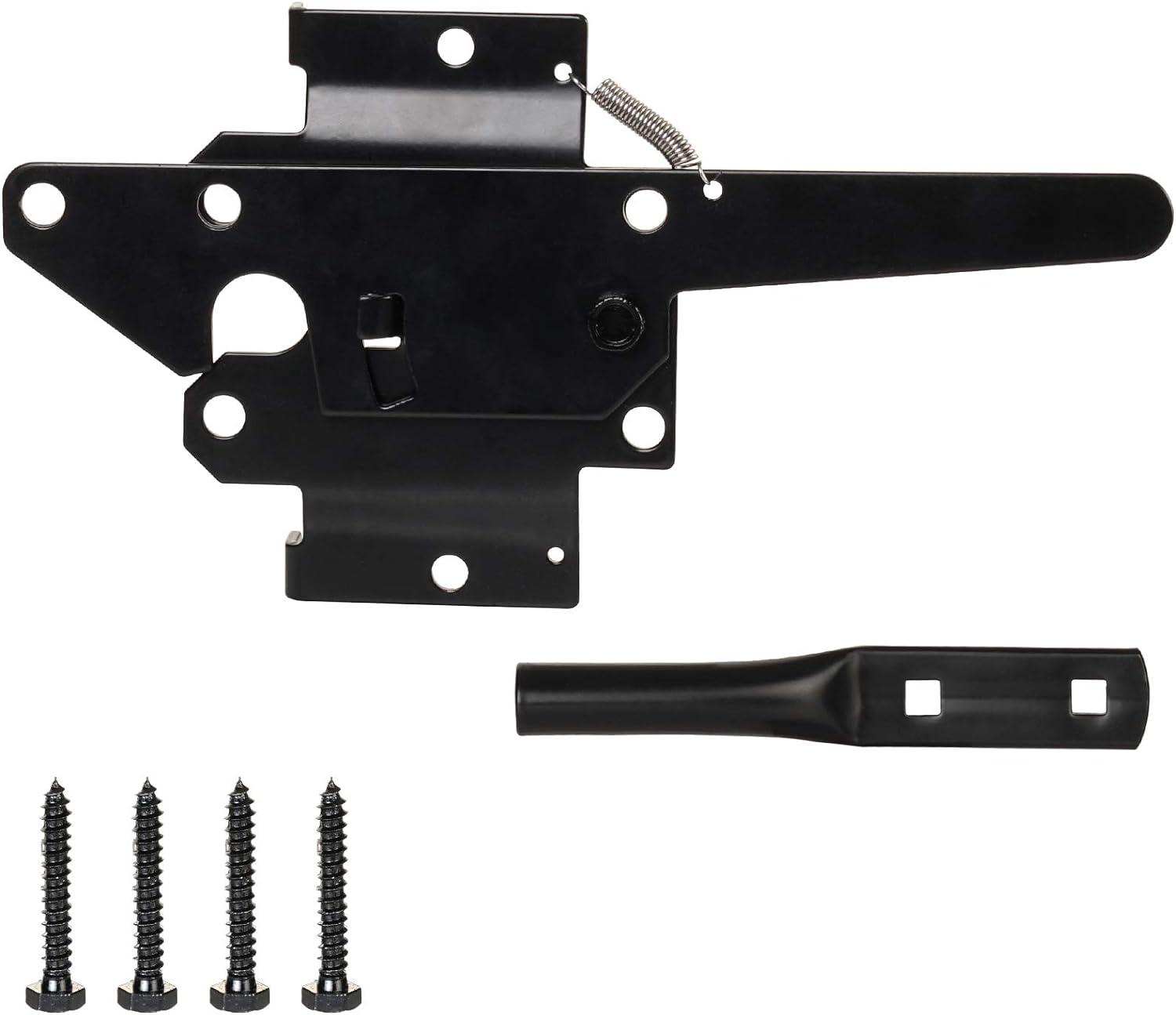 Heavy Duty Automatic Gate Latch for Wooden Fences,Self Locking Metal Gates for Vinyl Fence Outswinging Pool Gate Door Latches, Black