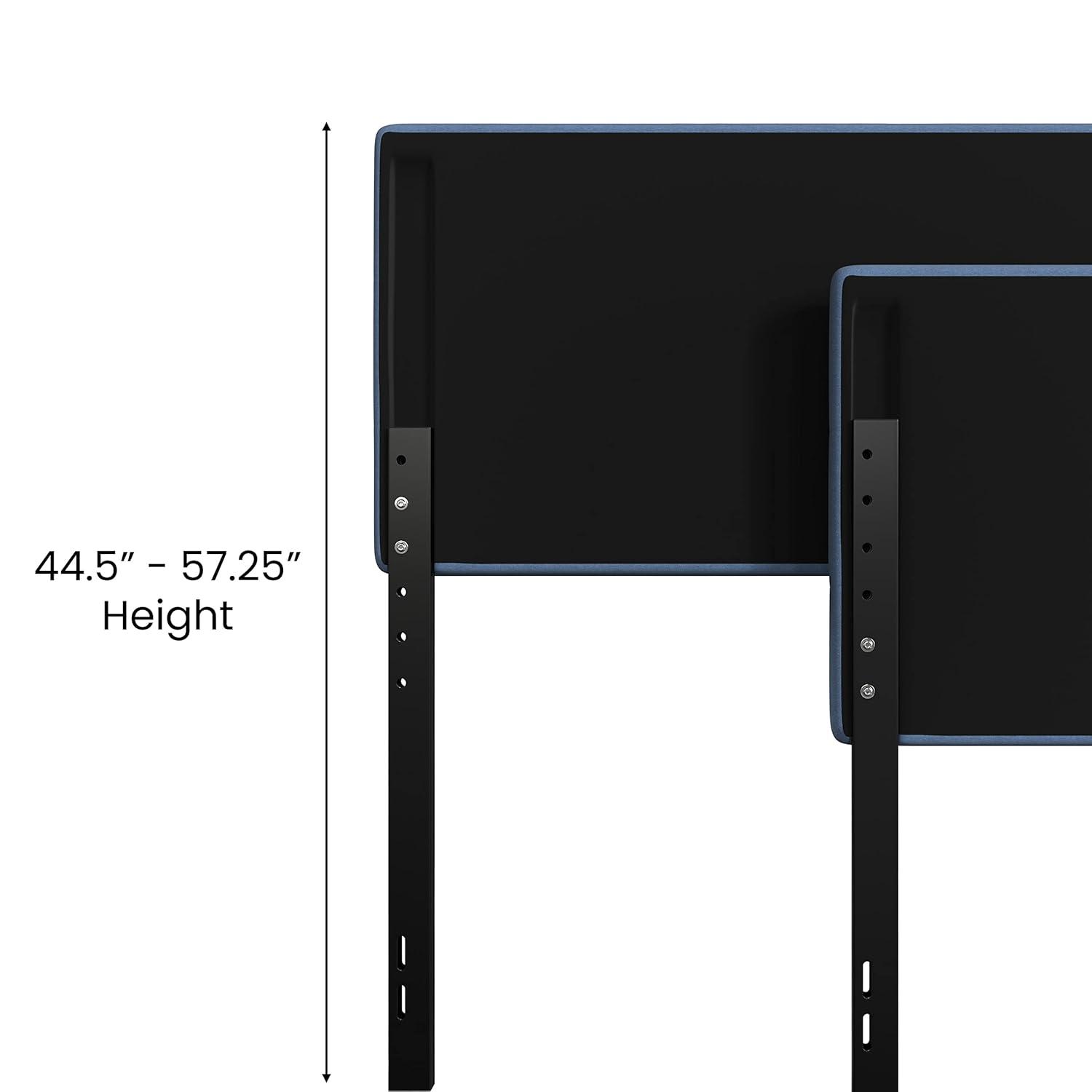 Flash Furniture Paxton Full Channel Stitched Fabric Upholstered Headboard, Adjustable Height from  44.5" to 57.25" - Blue