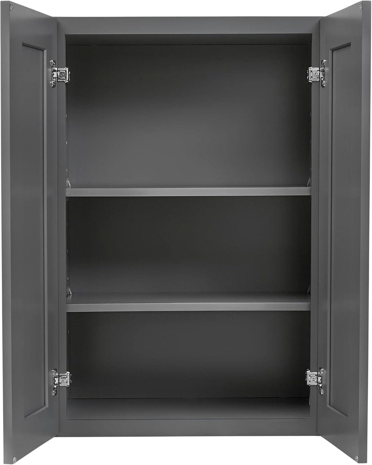 Shaker Grey Plywood Wall Cabinet with Adjustable Shelves