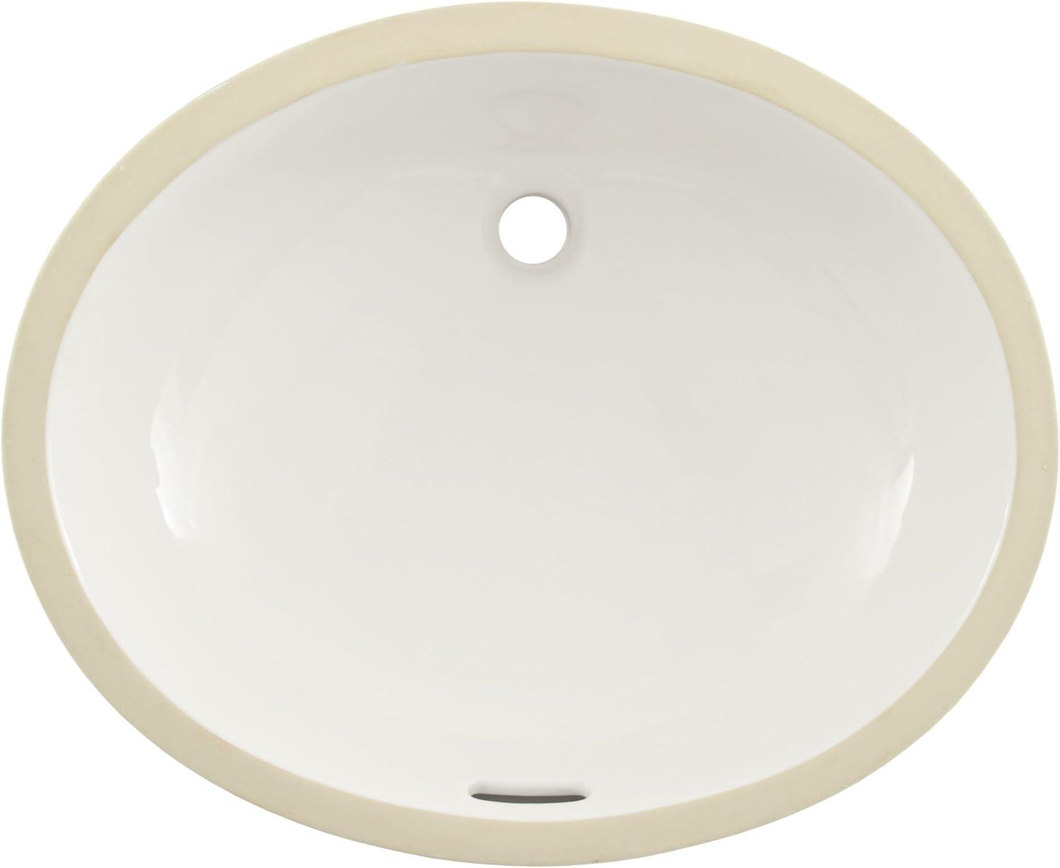 Modern Simplicity Oval Undermount Bathroom Sink in Cream Ceramic