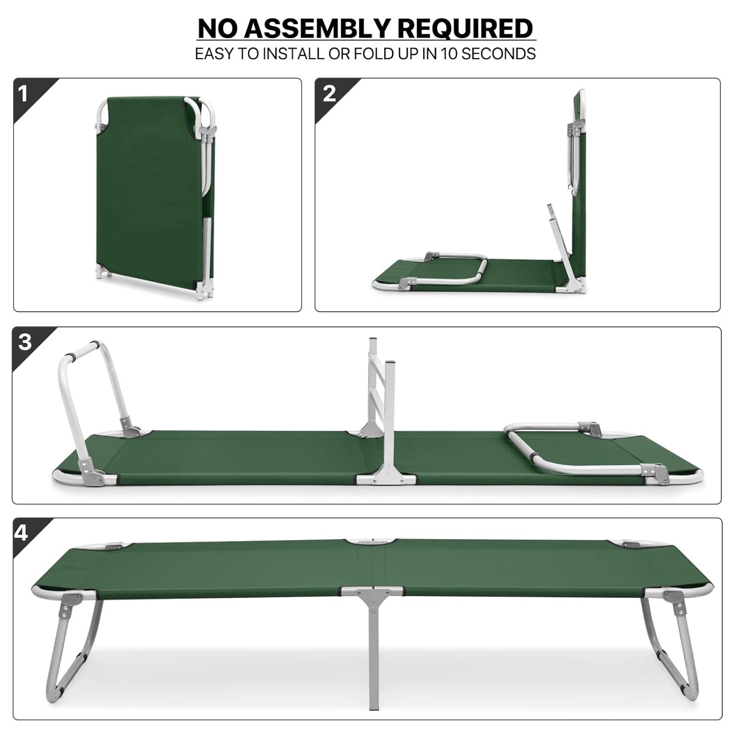 MoNiBloom Lightweight Folding Camping Cot Bed, Ultralight Folding Portable Compact Cots for Outdoor Travel Base Camp Hiking Mountaineering Lightweight Backpacking, Weight Capacity 195 lbs, Blue