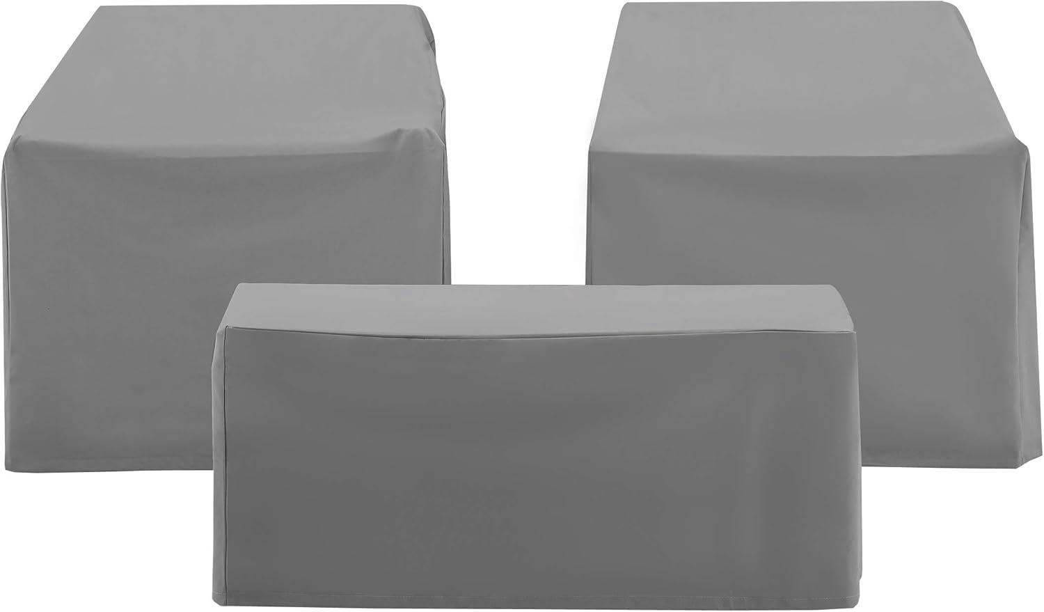 Gray Heavy-Duty Vinyl 3-Piece Outdoor Furniture Cover Set