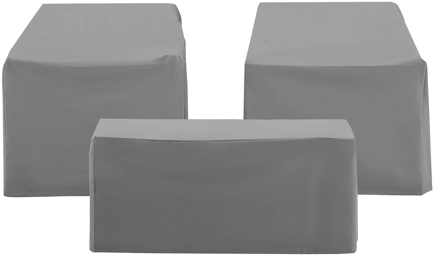 Crosley 3pc Furniture Cover Set, Two Chairs and Coffee Table, Gray: PVC & Polyester, Waterproof, Scratch-Resistant