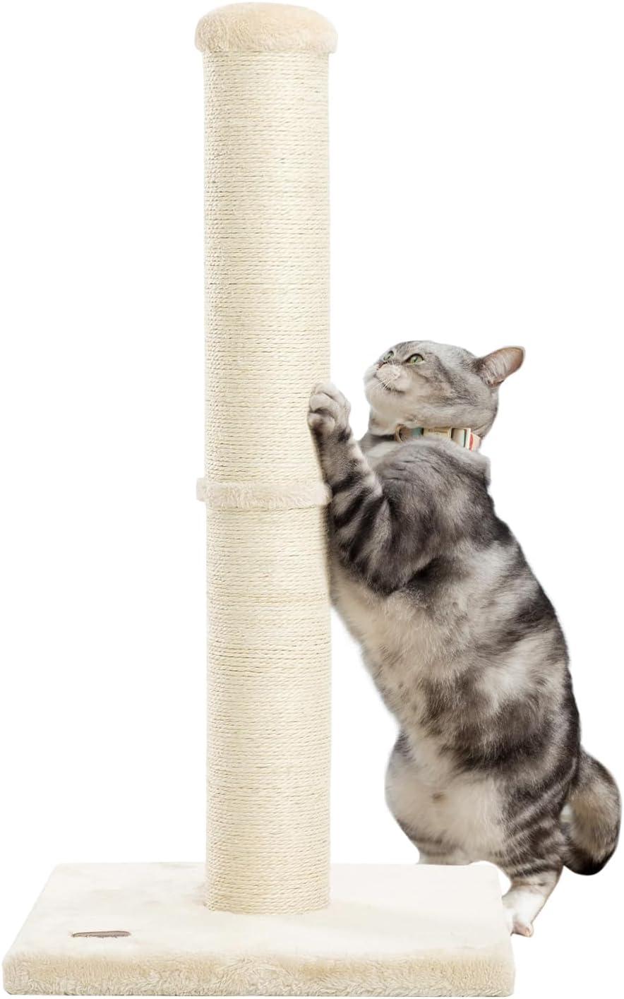 Tucker Murphy Pet™ 34Inch Cat Scratching Post With Natural Sisal Rope 4.3Inch Large Diameter Scratcher Post Tree For Indoor Cats