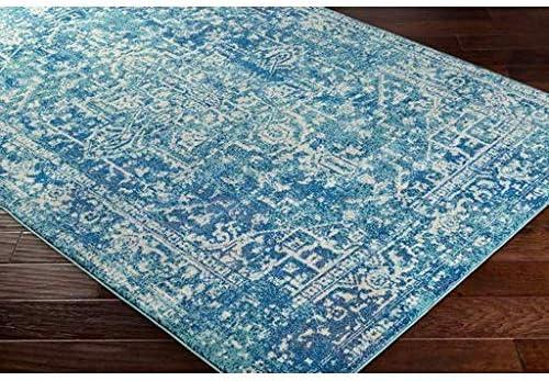 Livabliss 7'10"x10'3" Worsham Traditional Rug Teal: Stain & Fade-Resistant, Medium Pile, Indoor Use