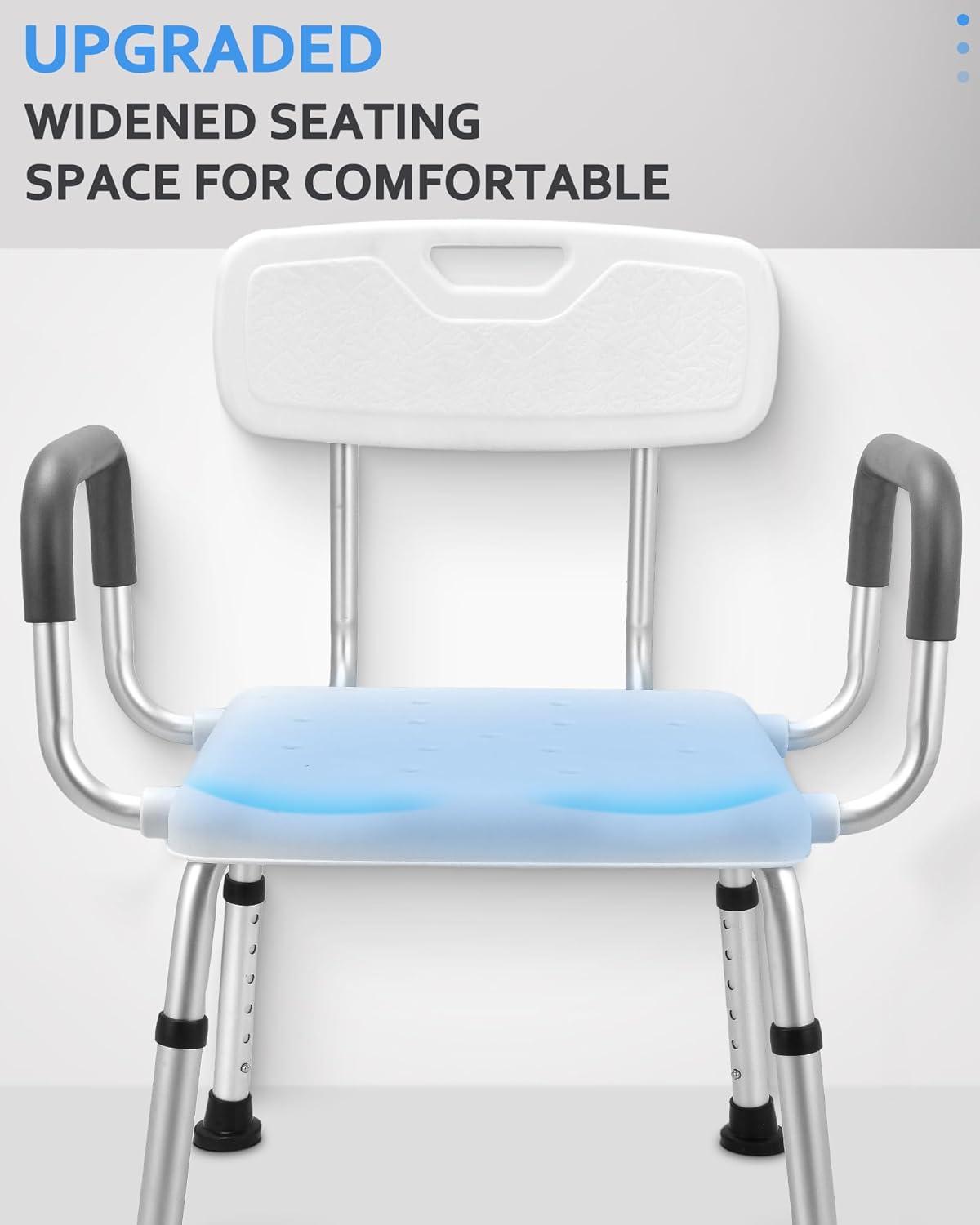 Shower Chair for Inside Shower - Heavy Duty Shower Seat with Armrest and Back - Shower Chair for Elderly Adults - Shower Seats for Elderly - Shower Chair for Bathtub, 796B