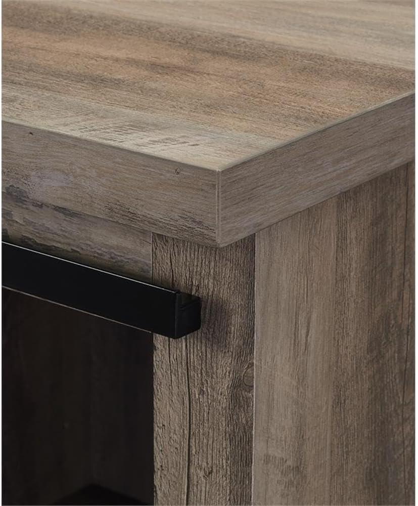 Walker Edison Sliding Barn Door Accent Cabinet, Grey Wash