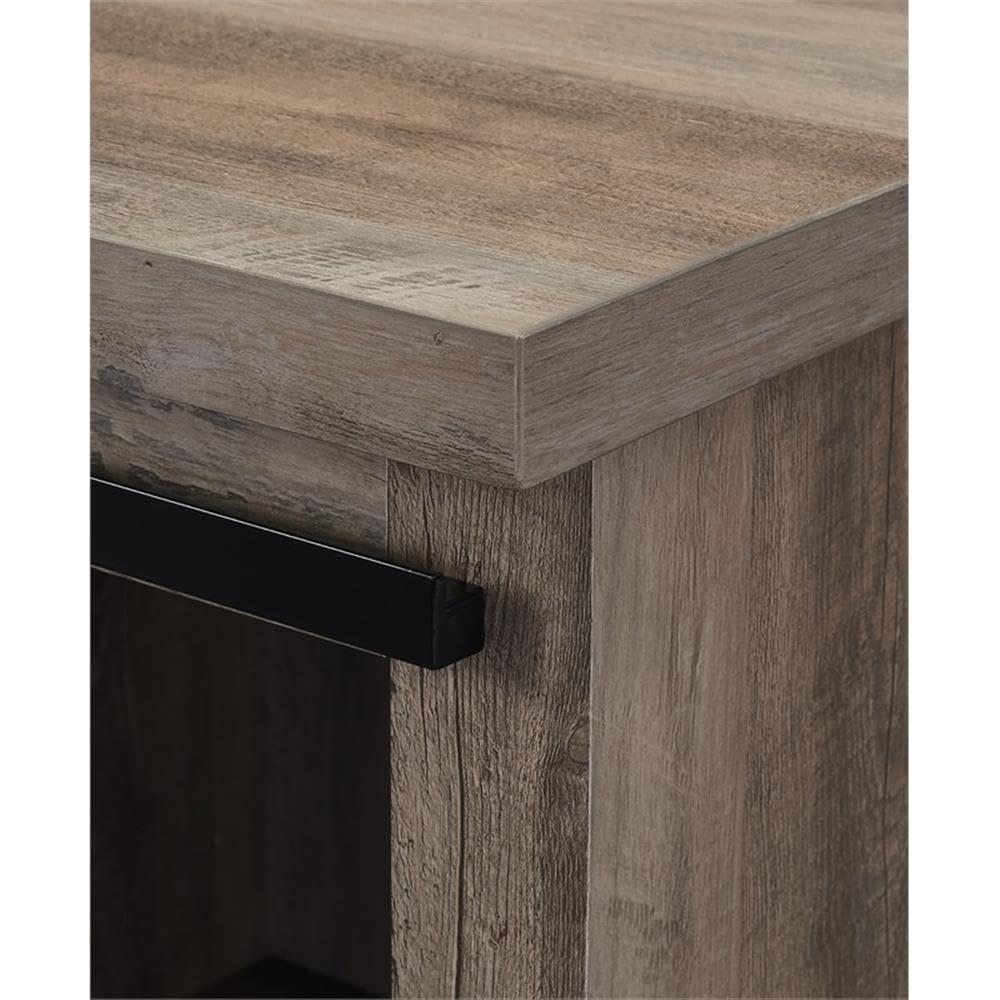 Walker Edison Sliding Barn Door Accent Cabinet, Grey Wash