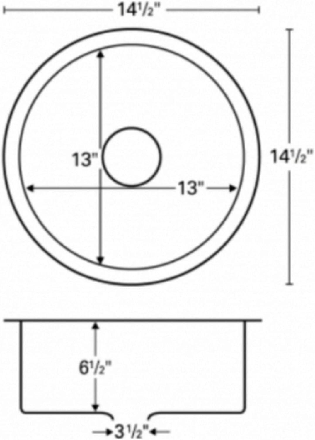 Karran U-1414 Karran 18-Gauge Stainless Steel 14-1/2'' X 14-1/2'' Undermount Bar Sink
