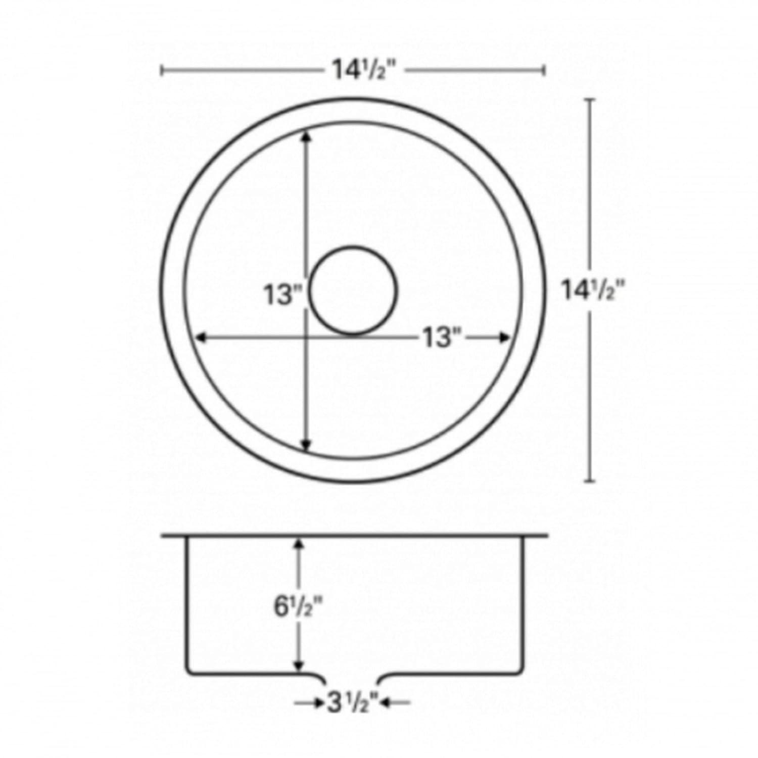 Karran Karran 18-Gauge Stainless Steel 14-1/2'' X 14-1/2'' Undermount Bar Sink U-1414