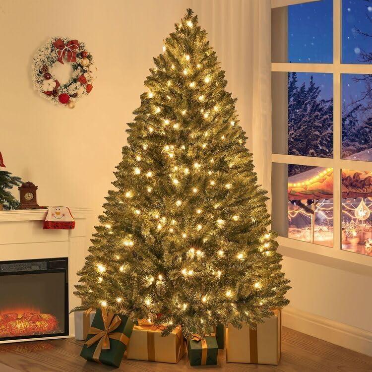 6.5ft Green Prelit Spruce Christmas Tree with Lights