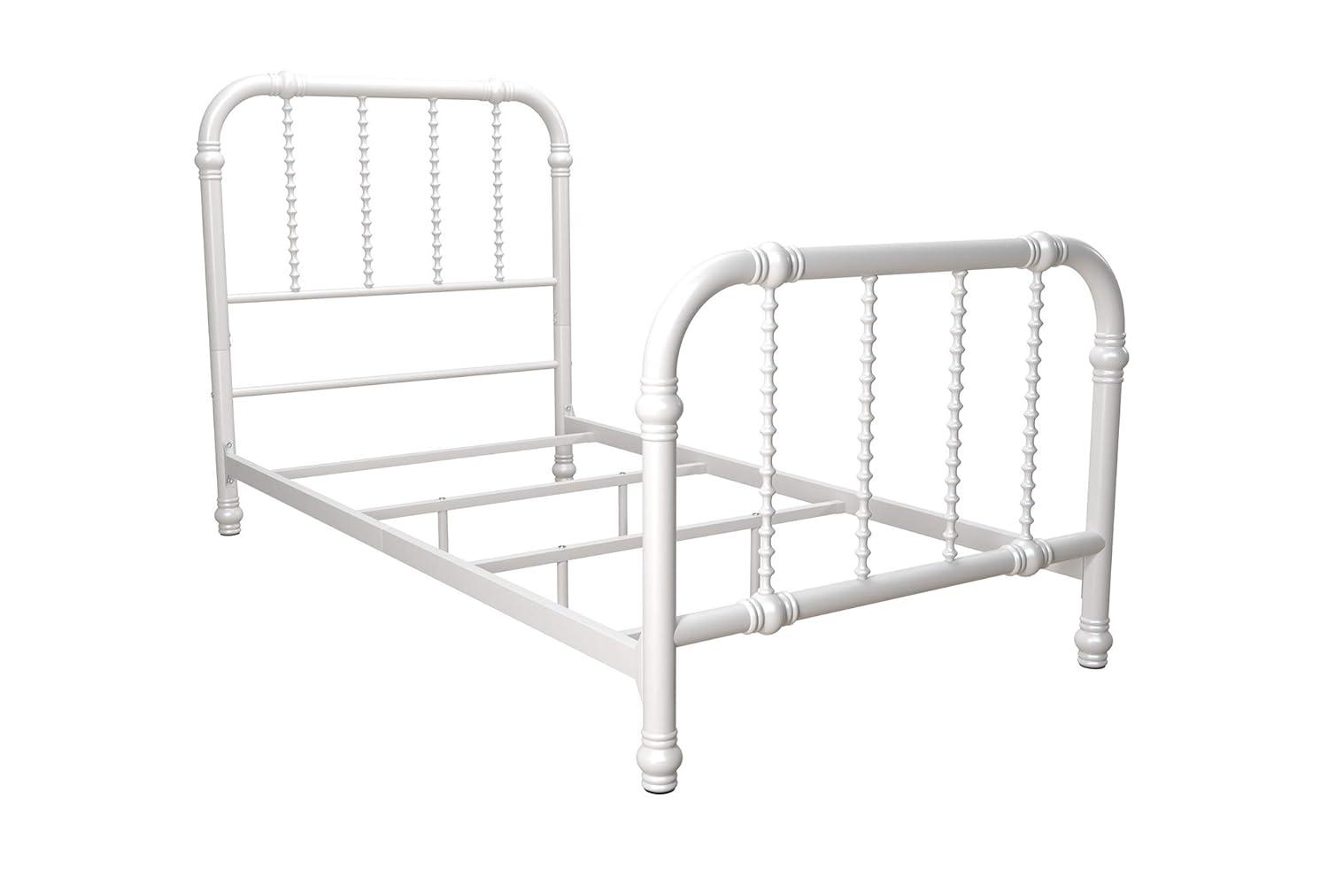DHP Jenny Lind Metal Bed, White, Twin