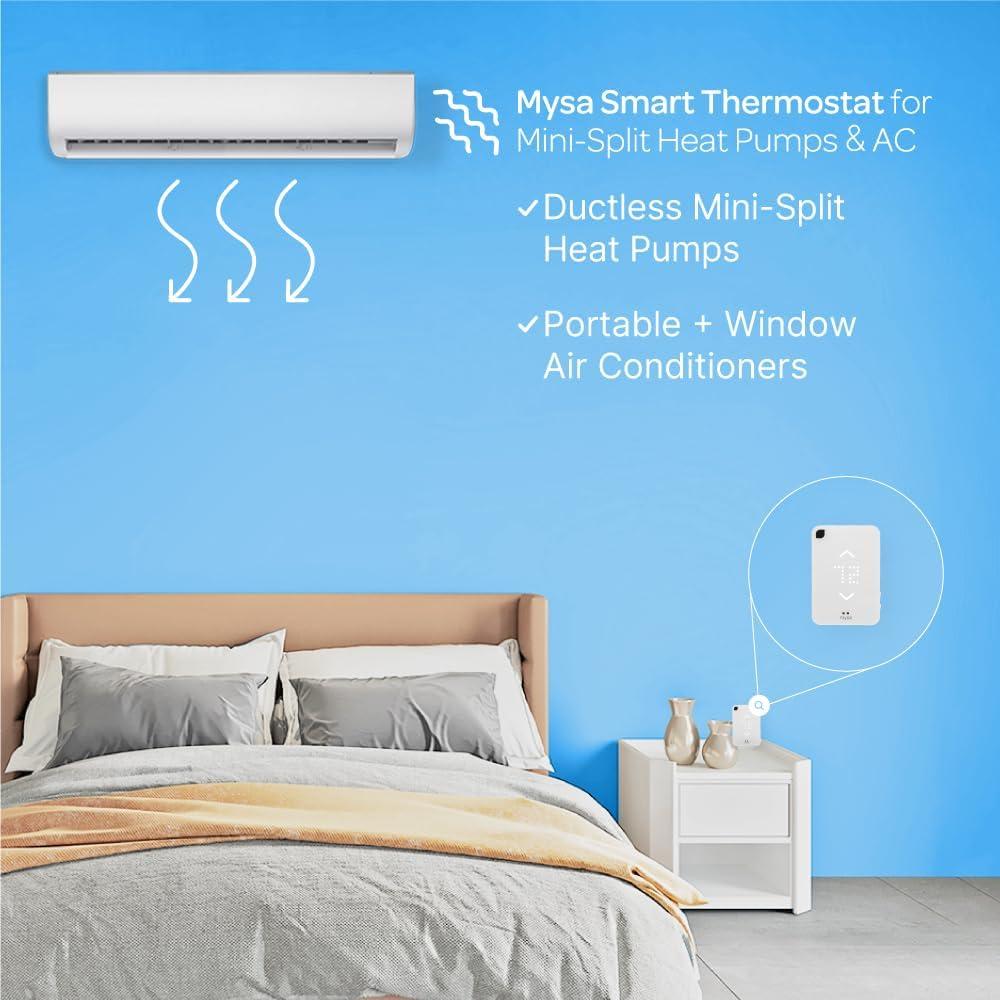 Mysa White Wi-Fi Smart Thermostat for Mini-Split Heat Pumps