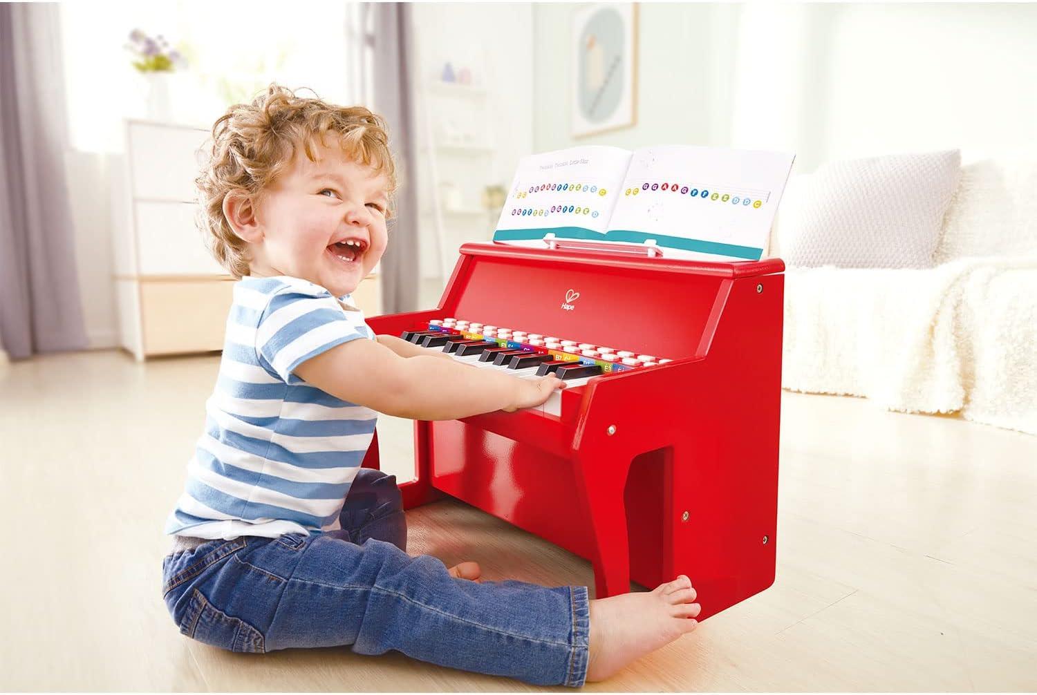 Hape Learn With Lights: Electronic Piano - Red, 25 Keys, Ages 3+