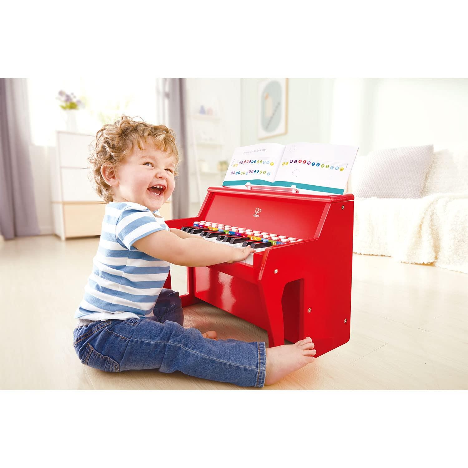 Hape Learn With Lights: Electronic Piano - Red, 25 Keys, Ages 3+