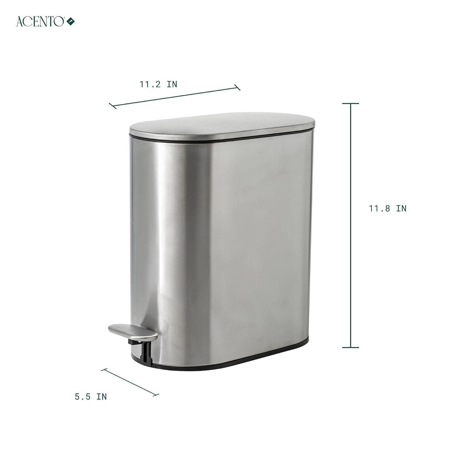 Oval slow-close bathroom wastebin with premium pedal (5L)