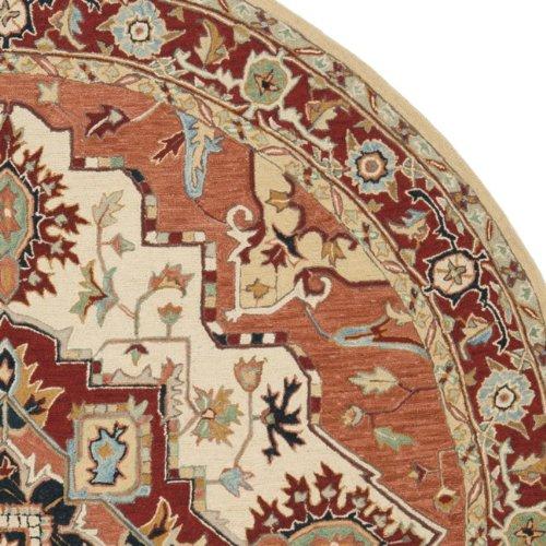 Chelsea HK709 Hand Hooked Area Rug - Red/Ivory - 8' round - Safavieh.