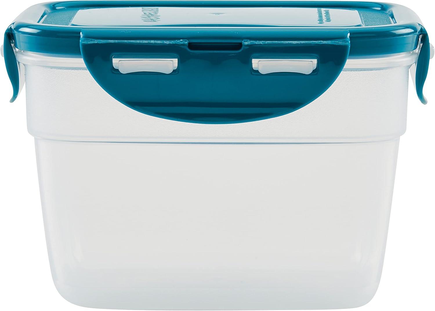 Rachael Ray Leak-Proof Stacking Food Storage Container Set, 20-Piece, Teal Lids