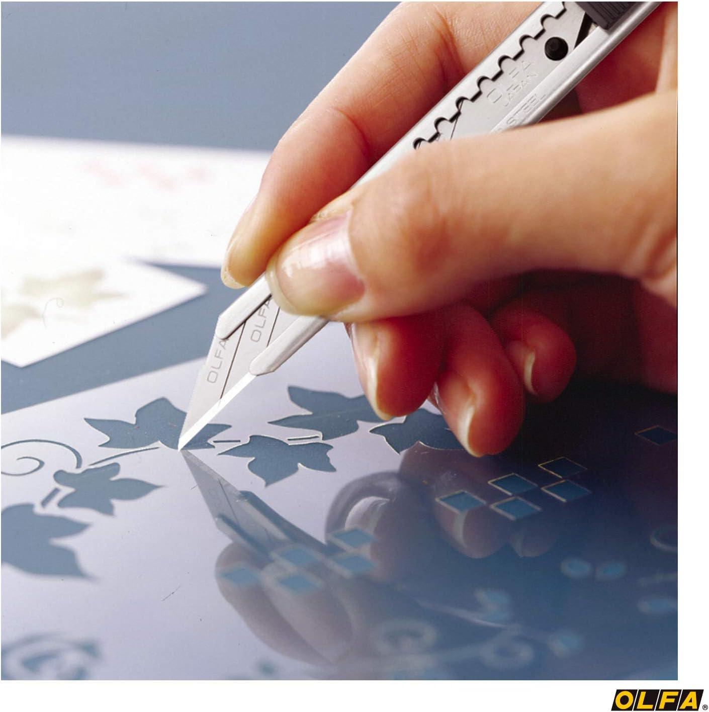 Olfa Stainless Steel Slide-Lock Graphics Knife With Snap-off Blade