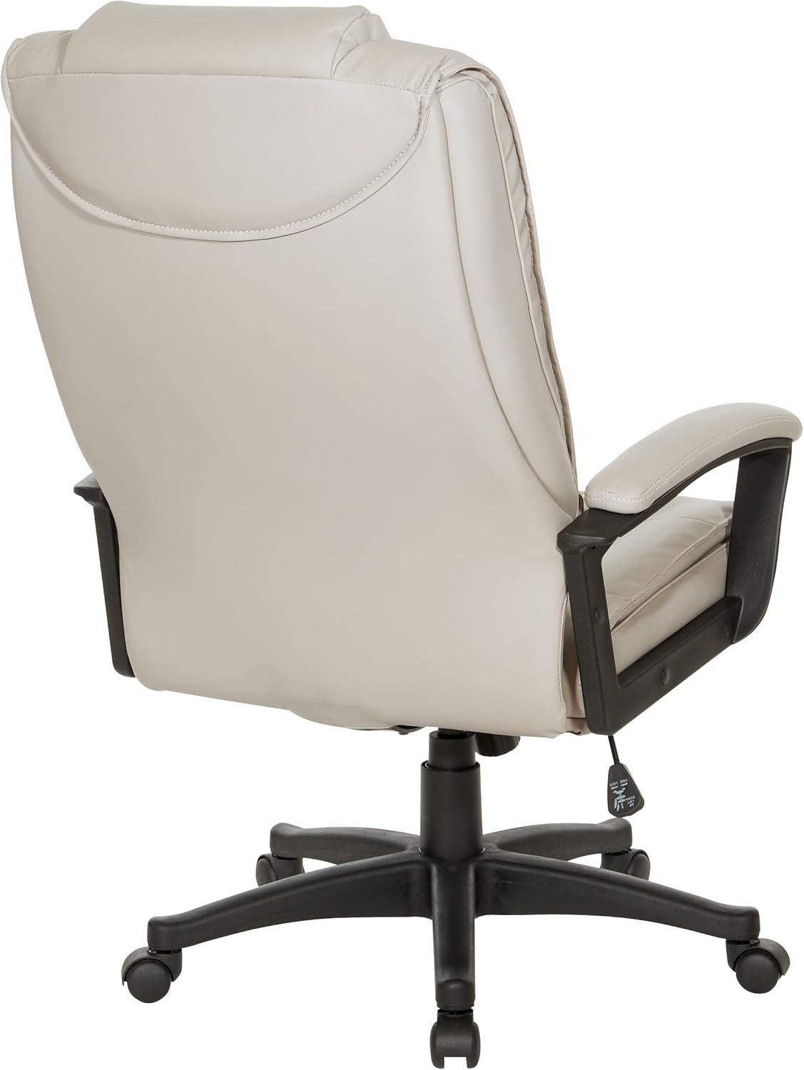 Taupe High Back Leather Executive Swivel Office Chair with Adjustable Arms