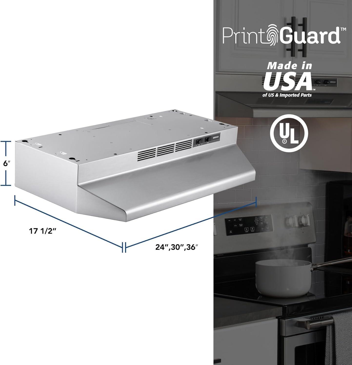 24-Inch Stainless Steel Convertible Under-Cabinet Range Hood