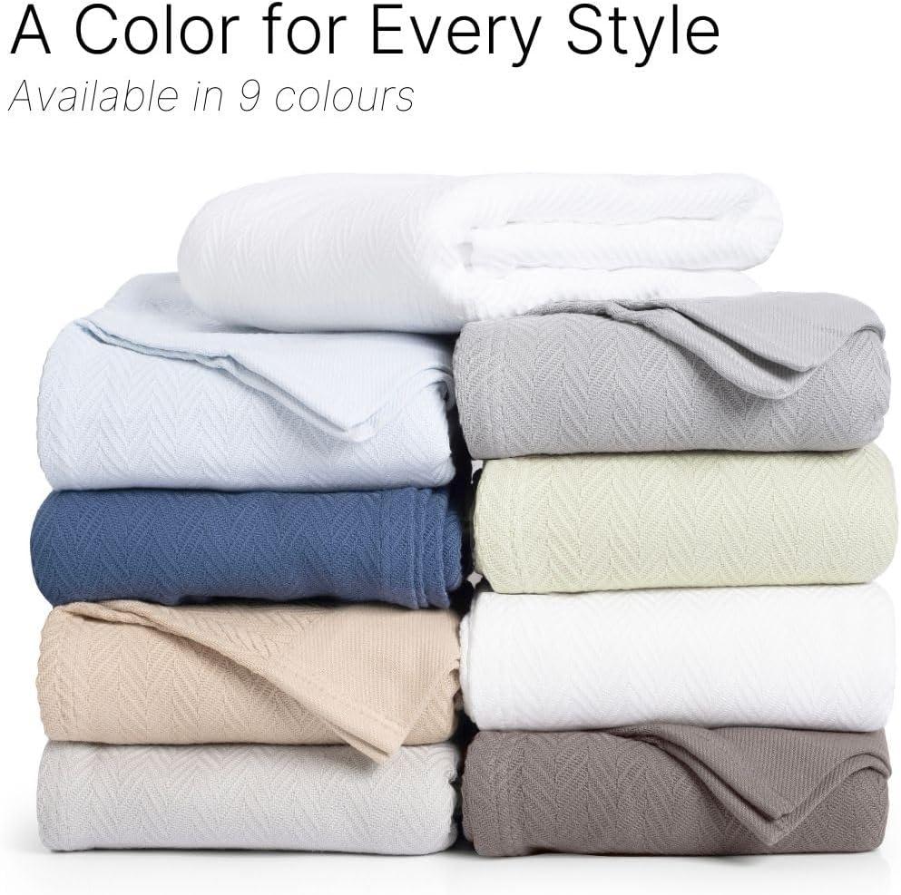 Eddie Bauer Herringbone Cotton Reversible Blanket