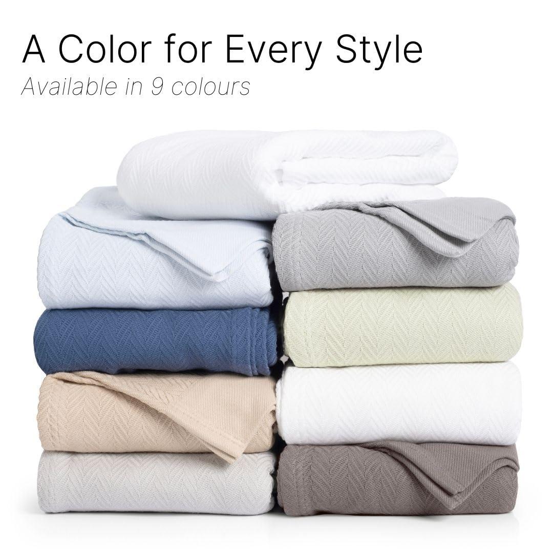 Eddie Bauer Herringbone Cotton Reversible Blanket